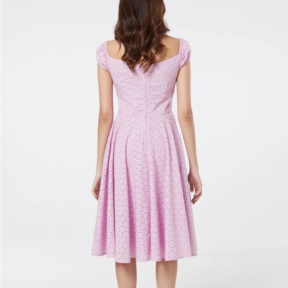 Timeless London Julie Dress Lilac Lavender Broderie Anglaise Floral Lace Spring - Picture 3 of 8